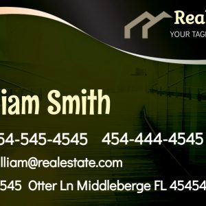 Dark Green Real Estate Business Card Template Print Design