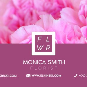 Pink Flower Design Business Card Template Print Design