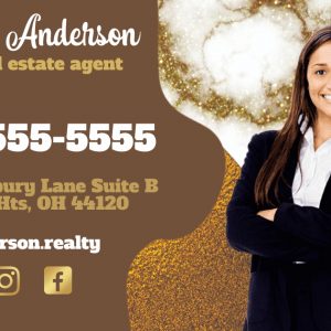 Brown Gold and Marble Business Card Template Print Design